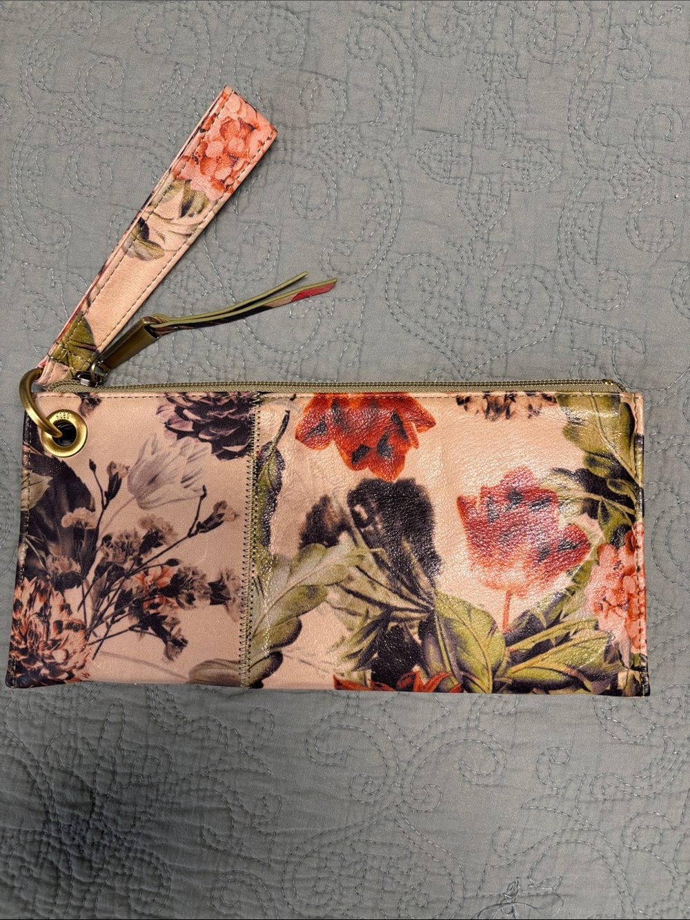 "HOBO‎ Vida Botanical Floral Genuine Leather Wristlet Wallet NWOT"